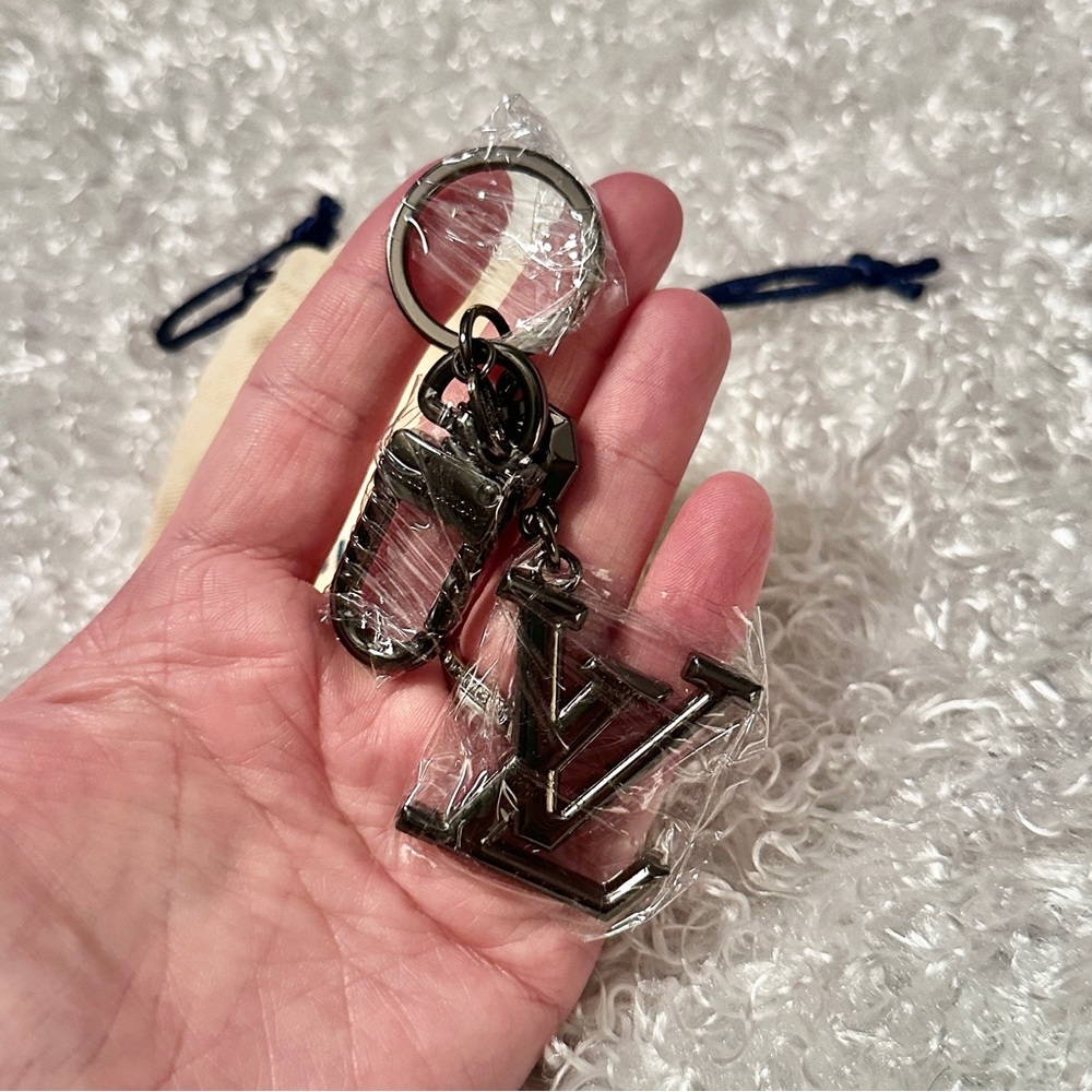 Designer Inspired Gun Metal Keychain